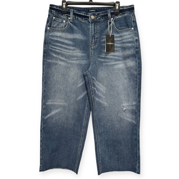Flamingals Women’s Wide‎ Leg Jeans 36W. 25L. - Picture 1 of 2